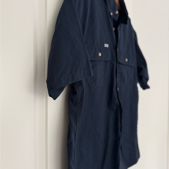 Carhartt men’s navy blue cargo material button down causal shirt top size large - Picture 3 of 4